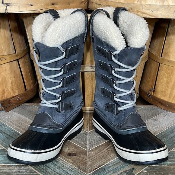 Sorel Joan of Arctic Gray Suede Waterproof Insulated Snow Boots Womens Size 5.5 - Picture 7 of 11